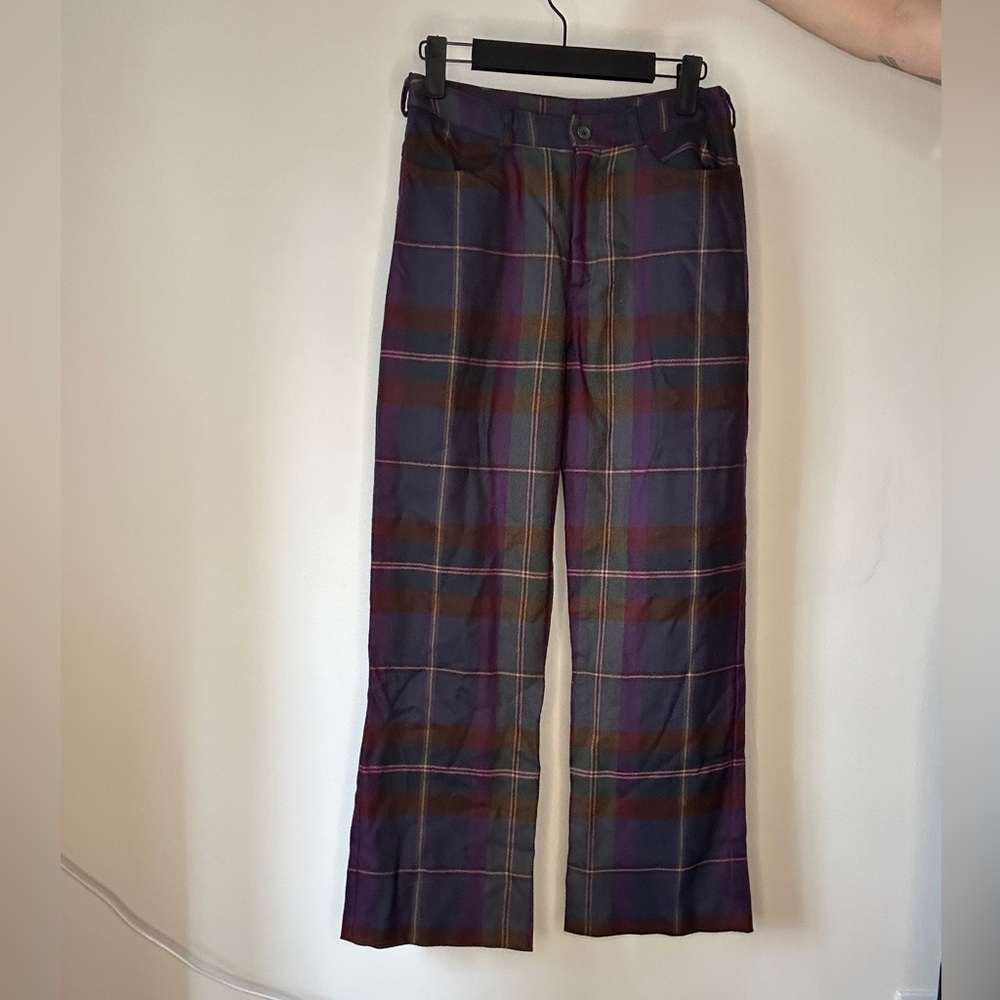 Betsey Johnson 90s vintage cropped wool plaid pants